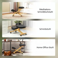 HOMCOM KniestoeI Ergonomisch met Wielen – Comfortabele Kniekruk voor Thuis en Kantoor(m-8)