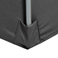 Outsunny 3(m) Garden Banana Parasol Cantilever Umbrella with Crank Handle, Cross Base, Weights and Cover for Outdoor, Hanging Sun Shade, Black(m-20)