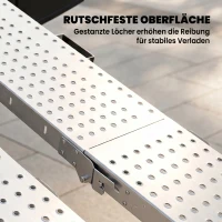 HOMCOM Set van 2 Opvouwbare Oprijplank Metaal Drempelramp met Handgrepen tot 400 kg, voor banden tot 22,5 cm(m-7)