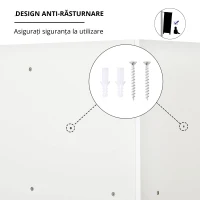 HOMCOM Raft de depozitare pentru copii, 3 sertare din netesut, MDF, antirăsturnare, Alb(m-3)