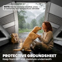 Outsunny 4 Man UV Protection Camping Tent - Charcoal Grey and White(m-6)