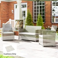 Outsunny Outdoor Seat Cushion Pads for Rattan Furniture, 3 PCs Garden Furniture Cushions, Cream White(m-14)