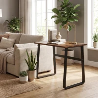 HOMCOM Industrial Writing Desk With Metal Legs, 100 x 58 x 74.5cm, Rustic Brown and Black(m-6)