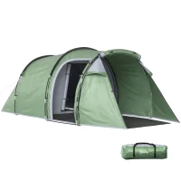 Outsunny Tienda de Campaña Familiar 2 Personas Plegable Impermeable a Prueba de UV 20+ con Vestíbulo 426x206x154 cm Verde(m-1)