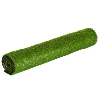 Outsunny Set de 3 Rollos Césped Artificial para Jardín 3x1m 20mm Estera de Hierba Sintética para Terraza Alfombra de Césped Tacto Cómodo Reciclable Interior(m-7)