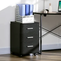 Vinsetto Bloco de Gavetas para Escritório Móvel de Arquivos com 3 Gavetas e Fechadura para Secretária Casa 40x40x61,5 cm Preto(m-8)