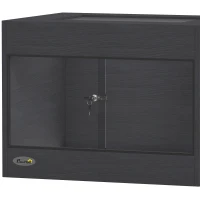 PawHut Reptile Terrarium, Reptile Vivarium with  Glass Doors, Secure Lock, Top Ventilation for Snake, Gecko, 60x45x45cm, Black(m-13)