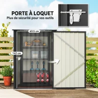 Outsunny Casetta da Giardino Porta Attrezzi in Acciaio Galvanizzato con Porta, 100x104x160 cm, Grigio Scuro(m-4)