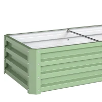 Outsunny Carré Potager de Jardin Rectangulaire, Tôle d'Acier Ondulée, 120 x 60 x 30,5 cm, Vert(m-11)