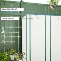 Outsunny Seră Aplicată cu 3 rafturi cu Acoperire din PE Consolidată, Alb(m-4)