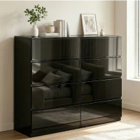 HOMCOM Chest of Drawers, 4-Drawer Storage Cabinets, Modern Dresser, Storage Drawer Unit for Bedroom(m-9)