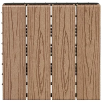 Outsunny Dalles terrasse - caillebotis - Lot de 11 pcs, Surface Max. 1 m² - emboîtables, Installation très Simple, dim. 30 x 30 cm(m-1)