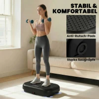 SPORTNOW Trilplaat met 120 Intensiteitsniveaus, 5 Vooraf ingestelde Programma's, Afstandsbediening en LED-Display voor Spieropbouw - Zwart(m-7)