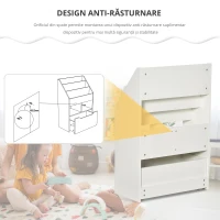 HOMCOM Raft pentru copii cu sertar, Raft pentru cărți cu rafturi, 60 x 29,9 x 90 cm, Alb(m-6)
