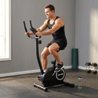 SPORTNOW Cyclette Magnetica con Resistenza a 8 Livelli, Display LCD e App Bluetooth, Metallo, 86x51x128 cm, Nero(m-8)