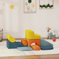 AIYAPLAY Juego de 9 Bloques de Espuma para Niños con Fundas de Terciopelo Lavables para Escalar y Gatear Multicolor(m-10)