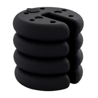 Outsunny Pavillon Standfuß 4 Stk. Gewicht Partyzelt Pavillongewicht befüllbar bis 5 kg Gewichte für Pavillon Beschwerer für Pavillons Ø25 x 6 cm Schwarz(m-12)