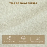 HOMCOM Sofá 2 Plazas Moderno con Cojines Gruesos y Revestimiento Sherpa, 137x69x82 cm, Crema(m-5)