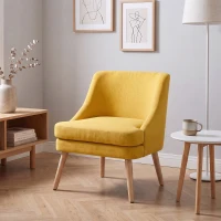 HOMCOM eetkamerstoel modern linnen design 63 x 69 x 79,5 cm(m-2)