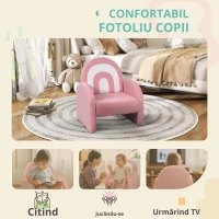AIYAPLAY Scaun pentru copii canapea pentru copii sub formă de curcubeu, mini canapea din pluș pentru băieți și fete, roz(m-6)