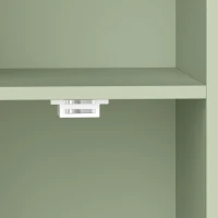 HOMCOM Bookcase Adjustable Shelf Bookshelf Anti-Tip Hardware 6-Tier Storage Cabinet Light Green(m-12)