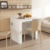 HOMCOM Esstisch, Klapptisch, ausziehbarer Küchentisch, Esszimmertisch, Spanplatten, 60-180 x 85 x 75 cm, Weiß(m-10)