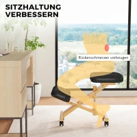 HOMCOM KniestoeI Ergonomisch met Wielen – Comfortabele Kniekruk voor Thuis en Kantoor(m-4)