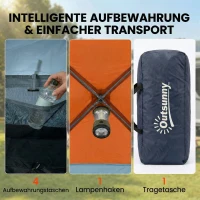 Outsunny Tunnelzelt 4 Personen Familienzelt mit Schlaf- und Wohnzimmer Dachfenstern Bodenplane Stehhöhe 3000 mm Wassersäule(m-9)