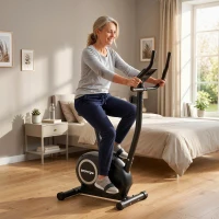 SPORTNOW Cyclette Magnetica con Resistenza a 8 Livelli, Display LCD e App Bluetooth, Metallo, 86x51x128 cm, Nero(m-9)