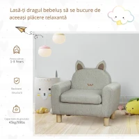 HOMCOM Sillón Infantil Mini Sofá pentru Copii de +3 Ani cu Șezut Căptușit și Brațe Căptușite 61x42x53 cm Maro(m-4)