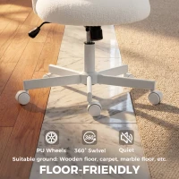 HOMCOM Chaise de Bureau Ergonomique, Fauteuil de Bureau Inclinable en Tissu Bouclette Sans Accoudoirs, Hauteur Réglable, Crème(m-8)