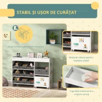 AIYAPLAY Etajeră pentru jucării pentru copii etajeră pentru cărți 11 coșuri de depozitare din material nețesut 105 x 30 x 80 cm alb(m-5)