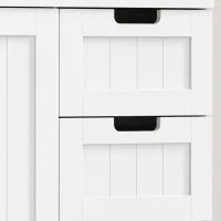 HOMCOM Meuble haut de rangement, armoire avec portes vitrées et étagères réglables pour salle de bain, cuisine, salon, blanc(m-13)