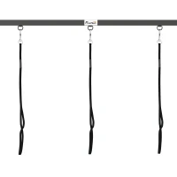 PawHut Dog Grooming Arm Adjustable H-Shape Dog Grooming Table Arm with Clamp and 3 Nooses Black(m-12)