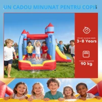 AIYAPLAY Castel gonflabil 5 în 1 cu ventilator, parc acvatic gonflabil, tobogane, trambulină, multicolor(m-5)