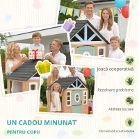 AIYAPLAY Căsuță de exterior și interior din lemn cu ușă pentru animale de companie Bucătărie de jucărie Ușă pe jumătate Lemn Natural(m-5)