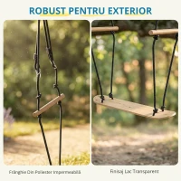 AIYAPLAY Leagăn skateboard pentru copii cu înălțime reglabilă, placă antiderapantă, frânghie rezistentă la intemperii, mânere Negru(m-4)