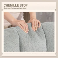 HOMCOM Draaifauteuil Loungefauteuil met Brede Zit, Waterafstotende Chenille-look, Gekruiste Stalen Poten, Lichtgrijs(m-6)