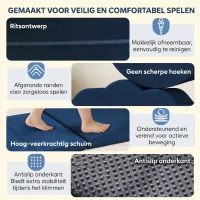 AIYAPLAY 7-delige Schuimrubberen Blokken Kind XXL Softbausteinen met Antislip Onderzijde – Donkerblauw(m-5)