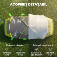 Outsunny Cort de Camping pentru 6 Persoane cu 2 Spații Separate, din Poliester și Fibra de Sticlă, 450x215x180 cm, Verde(m-4)
