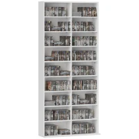 HOMCOM Rangements pour CD et DVD 18 compartiments capacité max. 640 CD/360 DVD 430 Blu-ray 78,5 x 24 x 175 cm blanc(m-11)