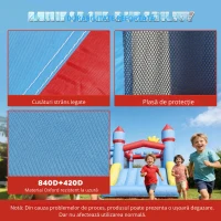 AIYAPLAY Castel gonflabil 5 în 1 cu ventilator, parc acvatic gonflabil, tobogane, trambulină, multicolor(m-7)