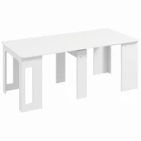 HOMCOM Eettafel, inklaptafel, uitschuifbare keukentafel, eetkamertafel, spaanplaat, 60-180 x 85 x 75 cm, Wit(m-11)