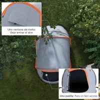 Outsunny Tienda de Campaña Pop-Up para 2-3 Personas Plegable Impermeable de 2000 mm con Bolsa de Transporte 245x148x105 cm Gris(m-6)