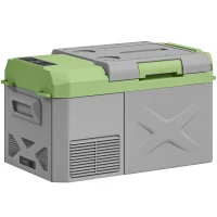 Outsunny Nevera Portátil Eléctrica 17,4L Refrigerador de Coche 12V-220V -20℃ a +20 ℃ con Pantalla Luz LED 61x34x32,4 cm Gris(m-1)