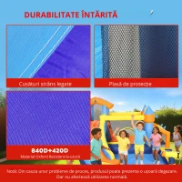 AIYAPLAY Castel Gonflabil Acvatic 8 în 1 cu Suflantă 550W Tobogan Trambulină Cățărare Piscină Poartă Coș Aruncare(m-7)