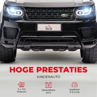 HOMCOM SUV voor elektrische auto's voor kinderen, tot 5 km/u, met veiligheidsgordel, afstandsbediening, koplampen, zwart(m-4)