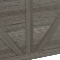 HOMCOM 127L Home Storage Box, with Safety Hinges - Dark Grey Wood-Effect(m-12)
