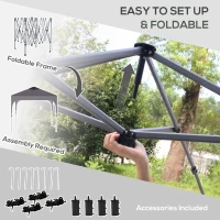 Outsunny 3 x 3 (M) Pop Up Gazebo - UPF 50+ Foldable Canopy Tent with Carry Bag on Wheels and 4 Leg Weight Bags, Height Adjustable, for Outdoor Garden Patio Party, Dark Grey(m-17)