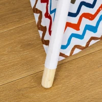 HOMCOM Cort pentru Copii de +3 Ani Tipi Infantil de Lemn Portabil cu Fereastră pentru Interior și Exterior 120x120x155 cm Alb(m-8)